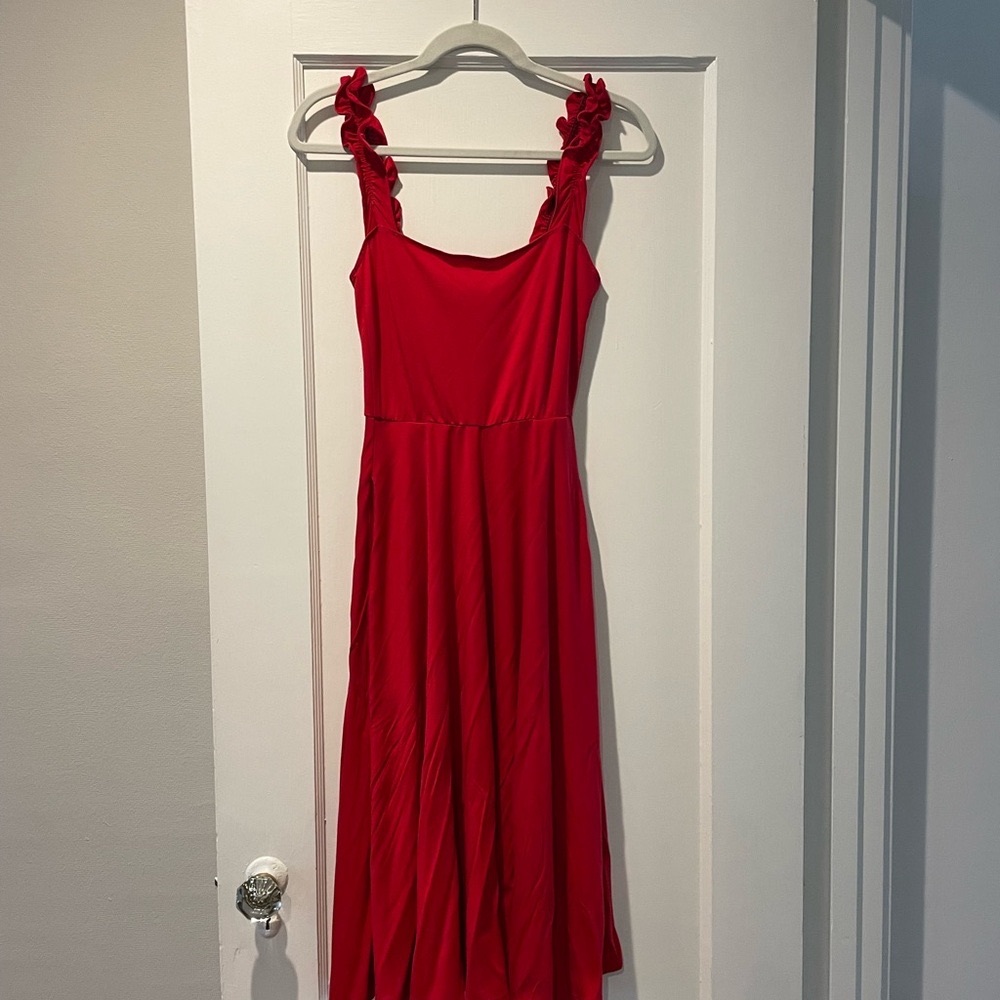 Red Reformation Cotton Dress